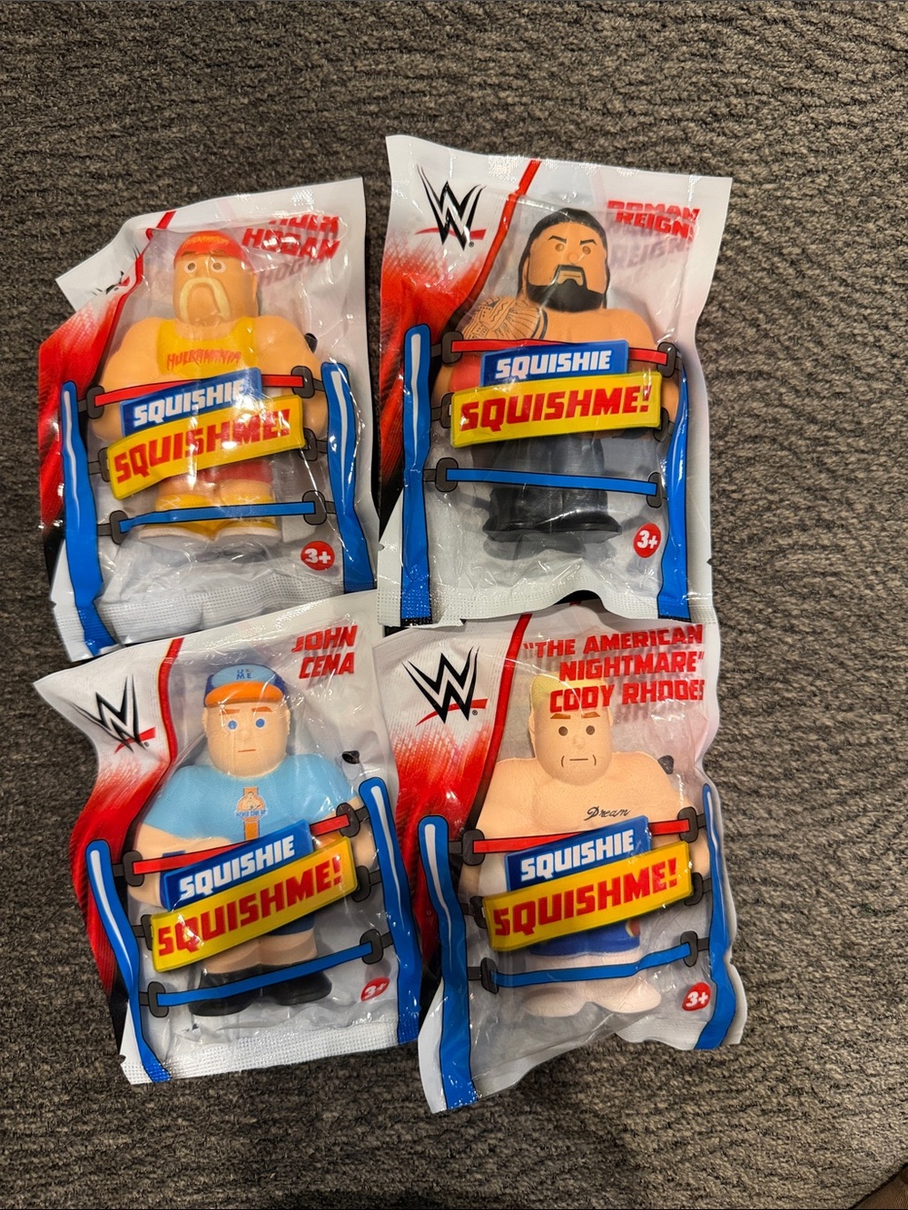WWE Squishme! Wrestler Pack Cody Rhodes, Roman Reigns, Hulk Hogan, and John Cena